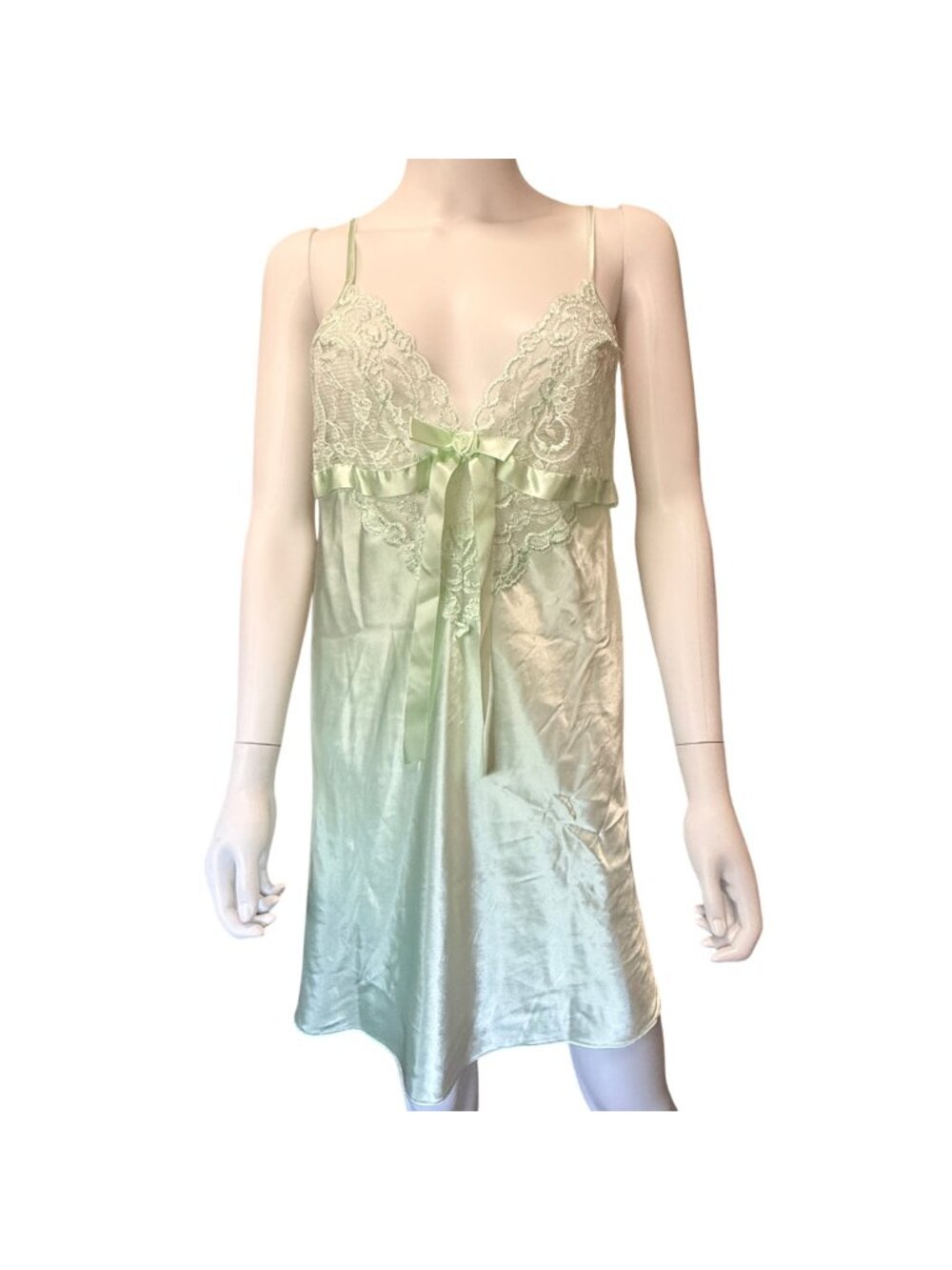 Cinema Etoile Y2K Fairycore Style X-Large Mint Green Satin Slip Lingerie